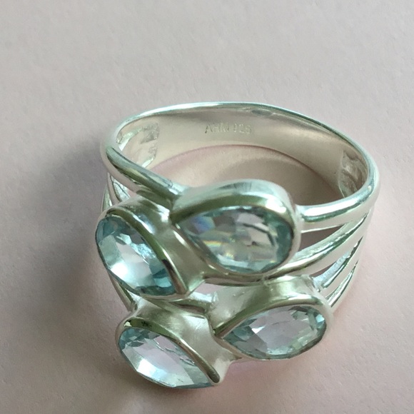Sterling Natural Blue Topaz Ring - Picture 14 of 15